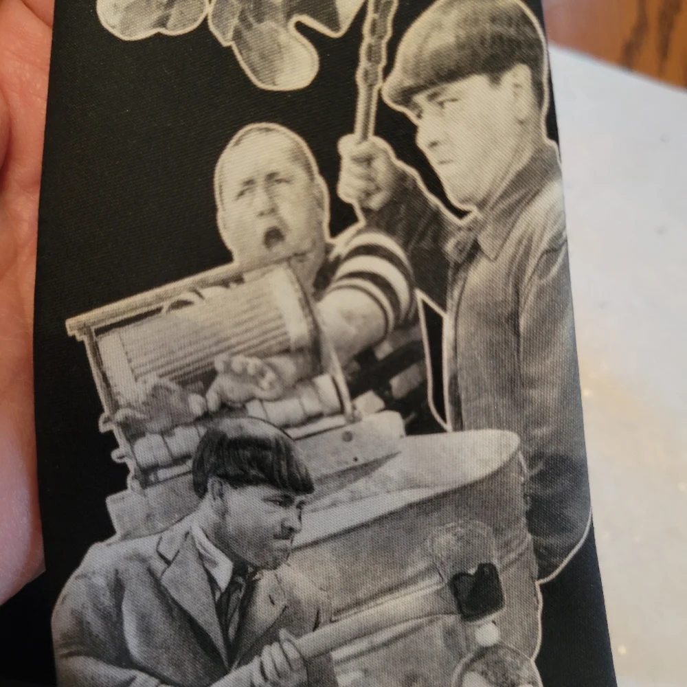Ralph Marlin Three Stooges Necktie ~ 1994 ~ Made in USA ~ Unisex Retro Humor Fun